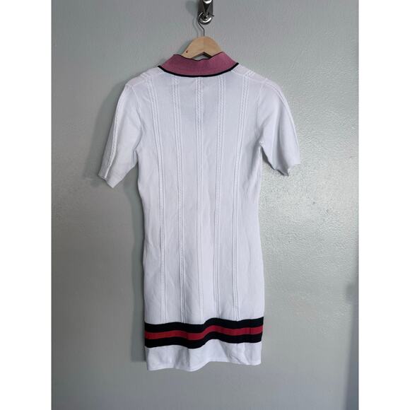 MOVETES white nylon cricket pickleball athletic golf preppy polo sport dress - Picture 3 of 9